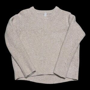 Athleta Rib Knit Wool‎ Viscose Nylon White Cream Oversized Sweater Women’s XS